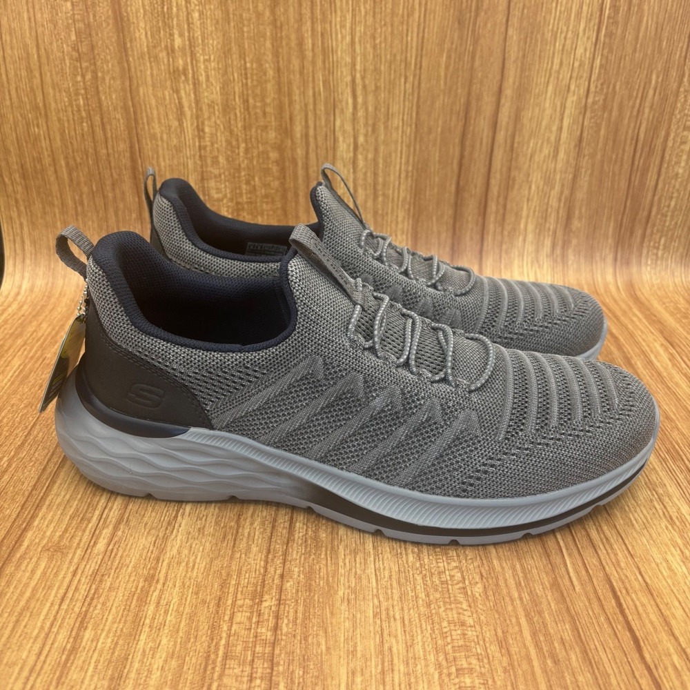 Skechers Garner Crispin Sneakers Mens 9 Charcoal New Vegan Slip On 210671 NEW